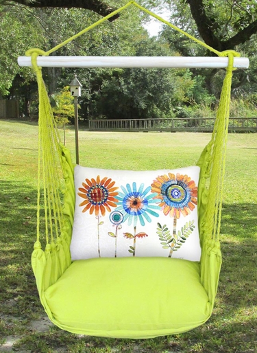 Lime Yellow Summer Sunflowers Hammock Chair Swing Set - Click to enlarge