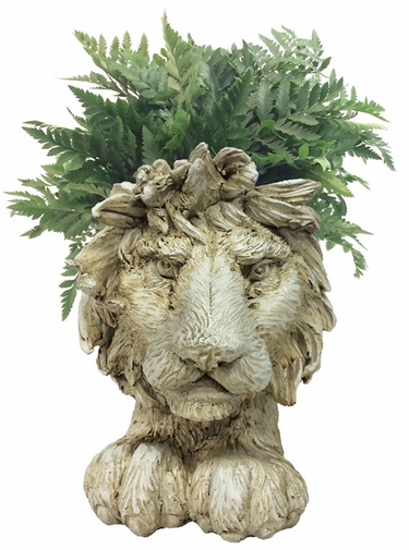 Lion Mascot Planter - Antique Finish - Click to enlarge