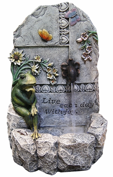 Live Each Day with Joy Outdoor Fountain w/Light - Click to enlarge