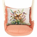 Living Coral Butterfly Watercolor 1 (orange) Hammock Chair Swing Set