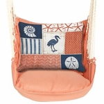 Living Coral Egret Patchwork Hammock Chair Swing Set