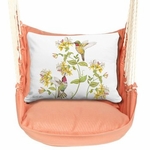 Living Coral Hummingbird Duo w/ Honeysuckles Hammock Chair Swing Set