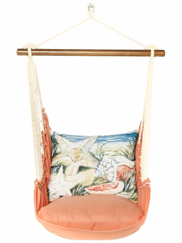 Living Coral Seashells Hammock Chair Swing Set - Click to enlarge