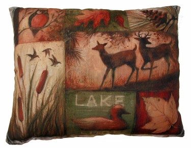 Lodge Collage Outdoor Pillow - Click to enlarge