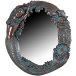 Long Hair Mermaid's Reef Mirror - Bronze Green Finish
