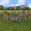 Long Iron Garden Gazebo w/Planters - Light Blue