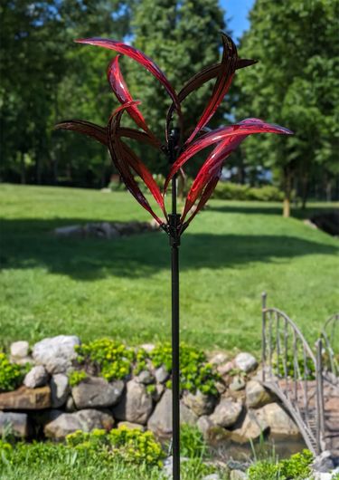 Luminous Cascade Wind Spinner - Red - Click to enlarge