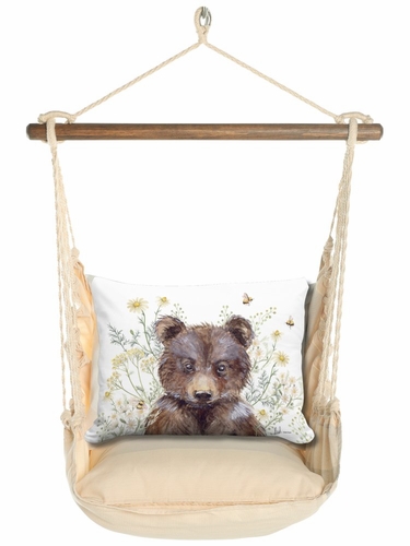 Magnolia Stripe Bear with Daisies and Bees Hammock Chair Swing Set - Click to enlarge