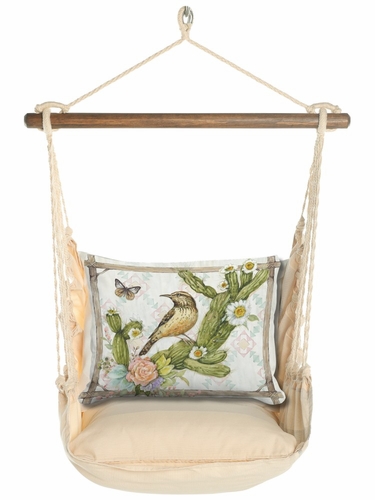 Magnolia Stripe Bird on Cactus Hammock Chair Swing Set - Click to enlarge