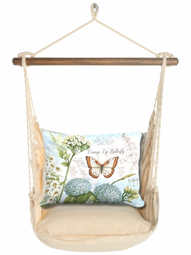 Magnolia Stripe Butterfly Study Hammock Chair Swing Set - Click to enlarge