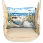 Magnolia Stripe Coastal Retreat Hammock Chair Swing Set