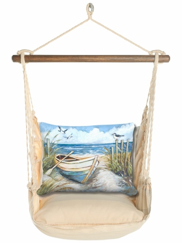 Magnolia Stripe Coastal Retreat Hammock Chair Swing Set - Click to enlarge