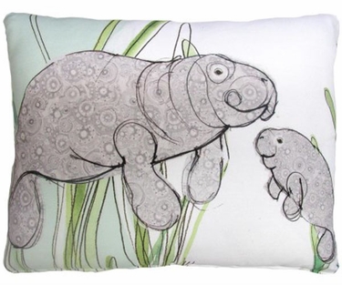 Manatees in Marsh Outdoor Pillow - Click to enlarge