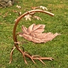 Galvanized Maple Leaf Birdbath - Copper Finish