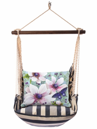 Marina Stripe Anemone Trio with Butterfly Hammock Chair Swing Set - Click to enlarge