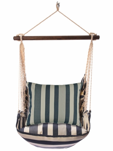Marina Stripe Fabric Hammock Chair Swing Set - Click to enlarge