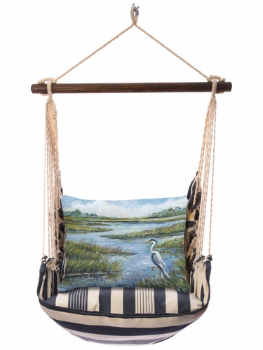 Marina Stripe Heron Marsh Hammock Chair Swing Set - Click to enlarge