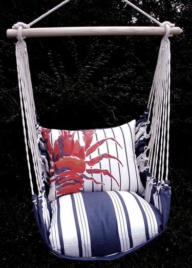 Marina Stripe Maine Lobster Hammock Chair Swing Set - Click to enlarge