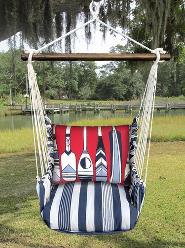 Marina Stripe Paddles Hammock Chair Swing Set - Click to enlarge