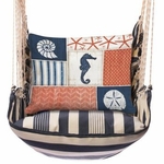 Marina Stripe Seahorse Patchwork Hammock Chair Swing Set
