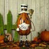 Jack-O-Lantern with Face Mask and Top Hat Decoration