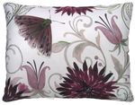 Mauve Butterfly & Flowers Outdoor Pillow