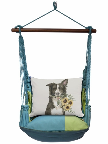 Meadow Mist Collie with Sunflowers Hammock Chair Swing Set - Click to enlarge