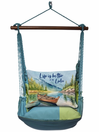 Meadow Mist Life is Better at the Lake Hammock Chair Swing Set - Click to enlarge