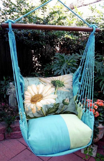 Meadow Mist White Daisies Hammock Chair Swing Set - Click to enlarge