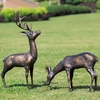 Meadow Wandering Deer Sculptures (Set of 2)