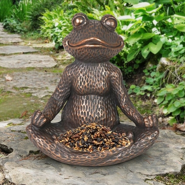 Meditating Frog Bird Feeder Bowl - Click to enlarge