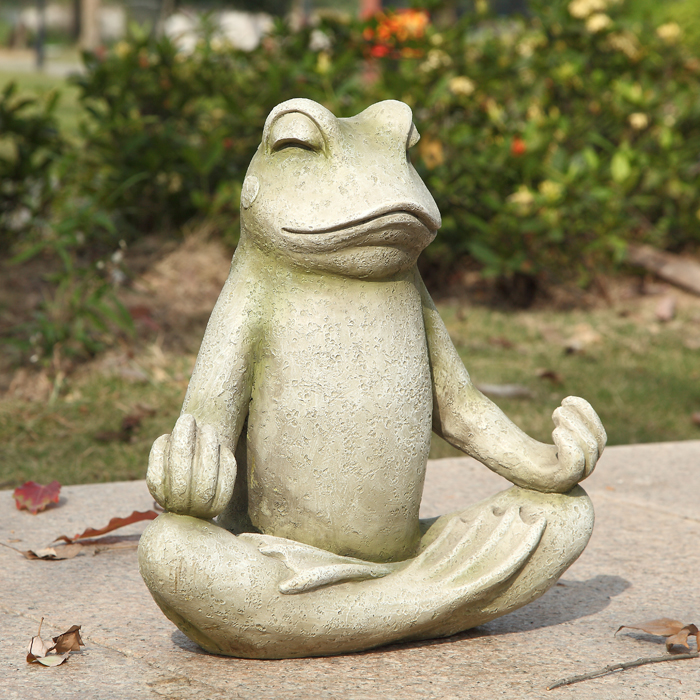Miniatur Yoga-Frosch Statue – Für Feengarten & Terrarium – Handbemalt, 5,4 X 5,1 Cm – Aus Kunstharz