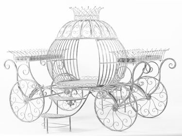 Medium Cinderella Carriage Flower Stand - Antique White - Click to enlarge