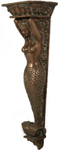 Mermaid Nautical Wall Pilaster - Bronze Finish