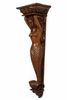 Mermaid Nautical Wall Pilaster - Wood Finish