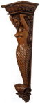 Mermaid Nautical Wall Pilaster - Wood Finish