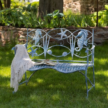 Coastal Bench w/ Seahorse & Starfish - Click to enlarge
