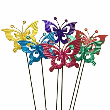 Metal Butterfly Garden Stakes (Set of 6) - Click to enlarge