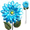 Metal Dahlia Flower Stake - Blue