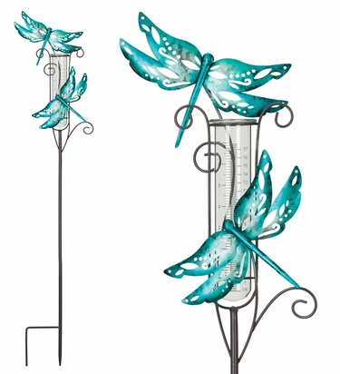Metal Dragonfly Rain Gauge Stakes (Set of 2) - Click to enlarge