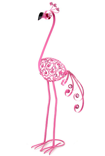 Metal Flamingo Garden Statue - Click to enlarge