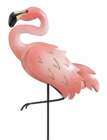 Metal Flamingo Jiggle Wings Stake - Click to enlarge