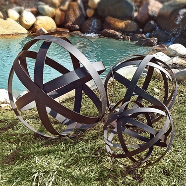 Metal Garden Spheres Orbs (Set of 3) - Click to enlarge