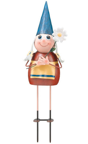 Metal Gnome Girl Stake - Click to enlarge