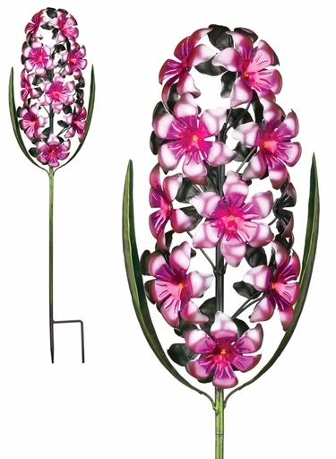 Metal Hyacinth Garden Stake - Pink - Click to enlarge
