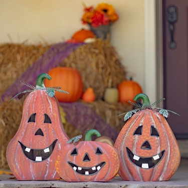 Metal Pumpkin Jack-O-Lanterns (Set of 3) only $139.99 at Garden Fun