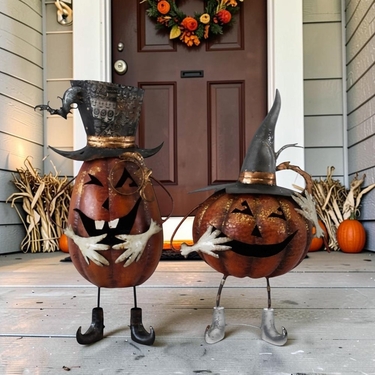 Metal Jack-O-Lantern Laughter (Set of 2) - Click to enlarge