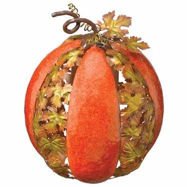 Metal Leaf Pumpkin - Large - Click to enlarge