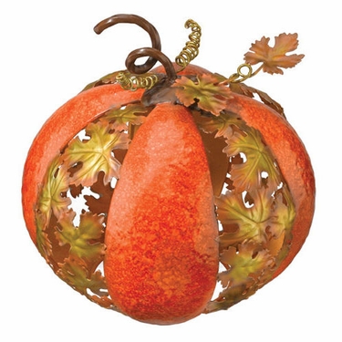 Metal Leaf Pumpkin - medium - Click to enlarge
