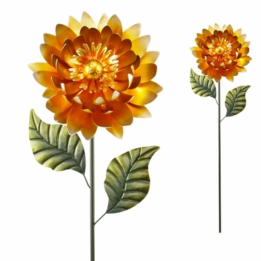Metal Mum Flower Stake - Orange - Click to enlarge
